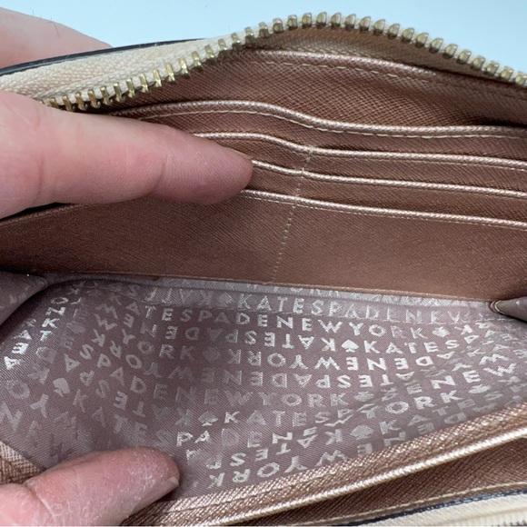 Kate Spade Laurel Way Neda Rose Gold Saffiano Leather Zip Around Wallet - Picture 4 of 12